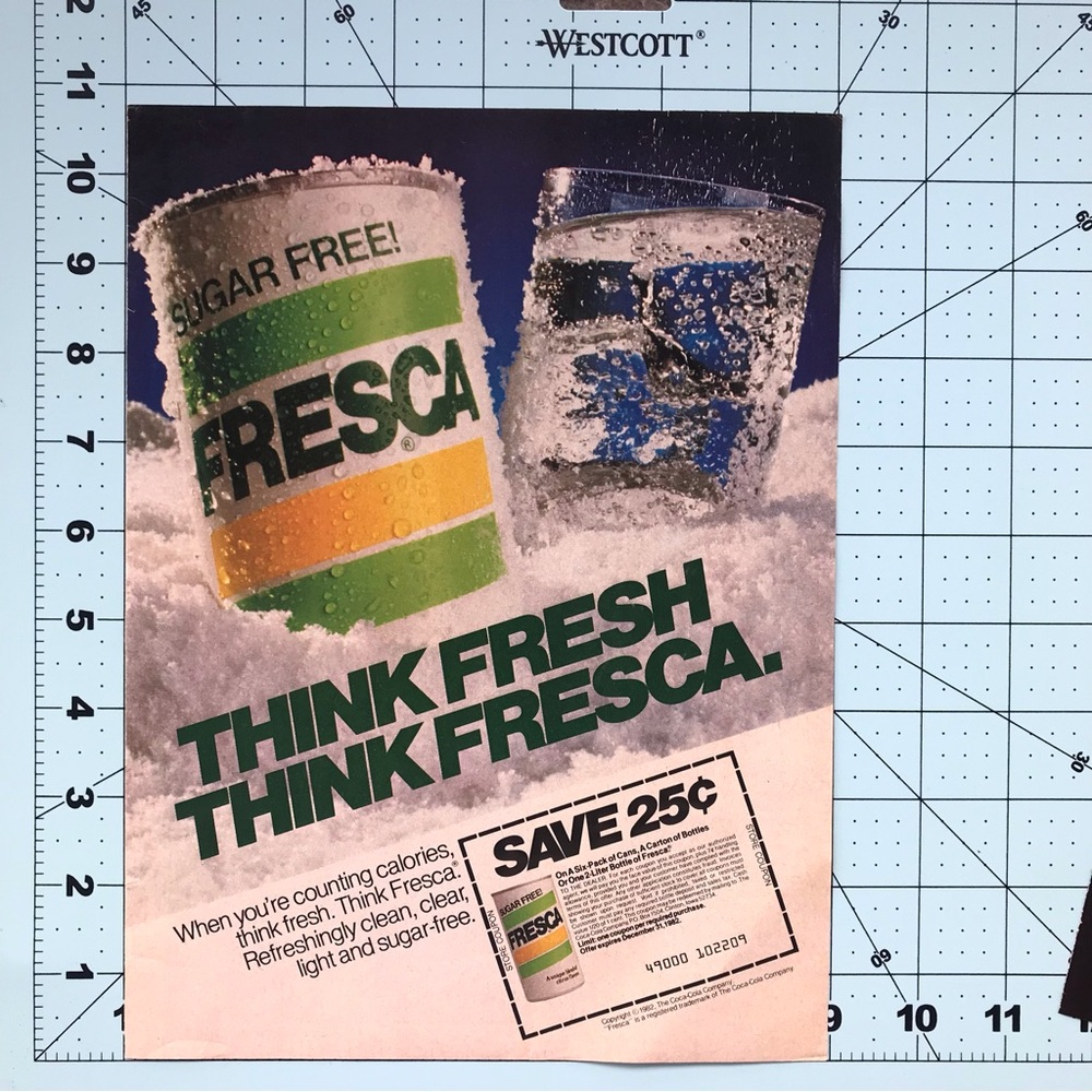 1980’s Vintage Magazine Ad FRESCA Soda 1982